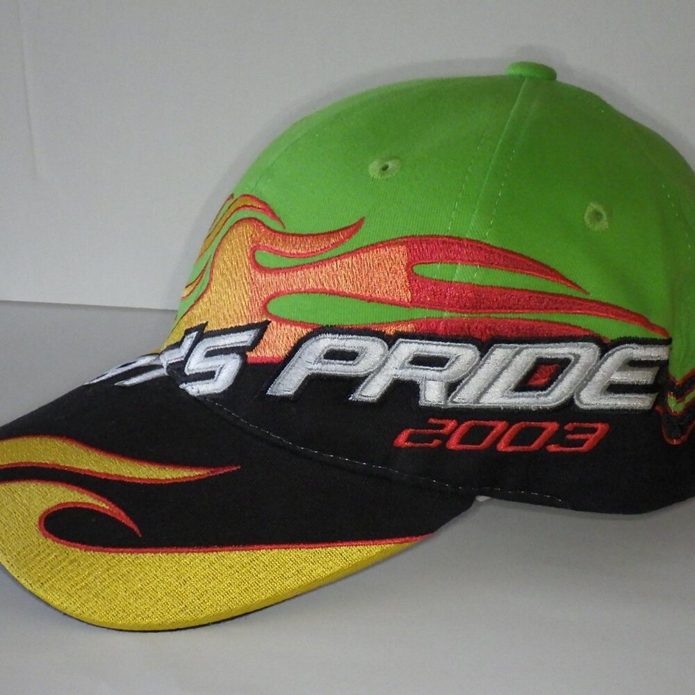 Vintage Arctic Cat Cat’s Pride 2003 Green Black Flames Adjustable Hat Cap